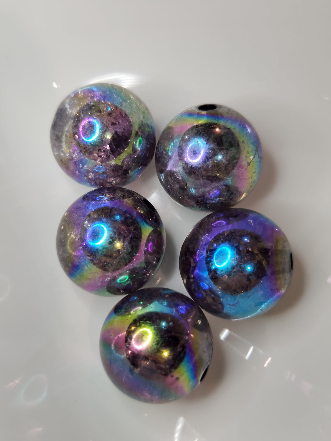 Rainbow Oil-slick crackle ocgb17